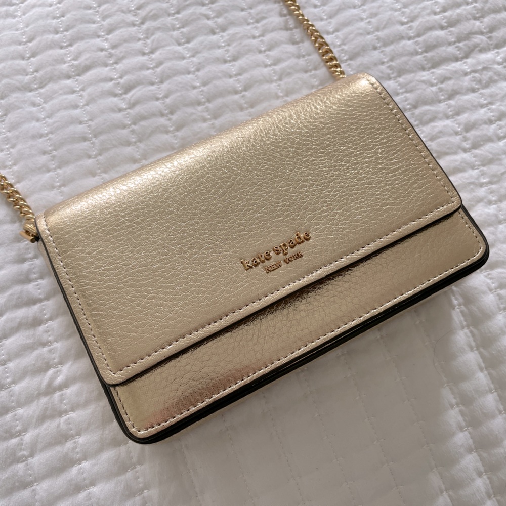 NWOT Kate Spade Gold Cami Crossbody Wallet